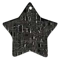 Gray Pattern Star Ornament (two Sides) 