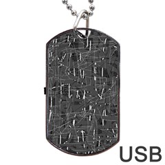 Gray Pattern Dog Tag Usb Flash (two Sides)  by Valentinaart