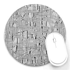 Gray Pattern Round Mousepads