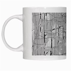 Gray Pattern White Mugs by Valentinaart