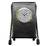 Gray pattern Pen Holder Desk Clocks Front