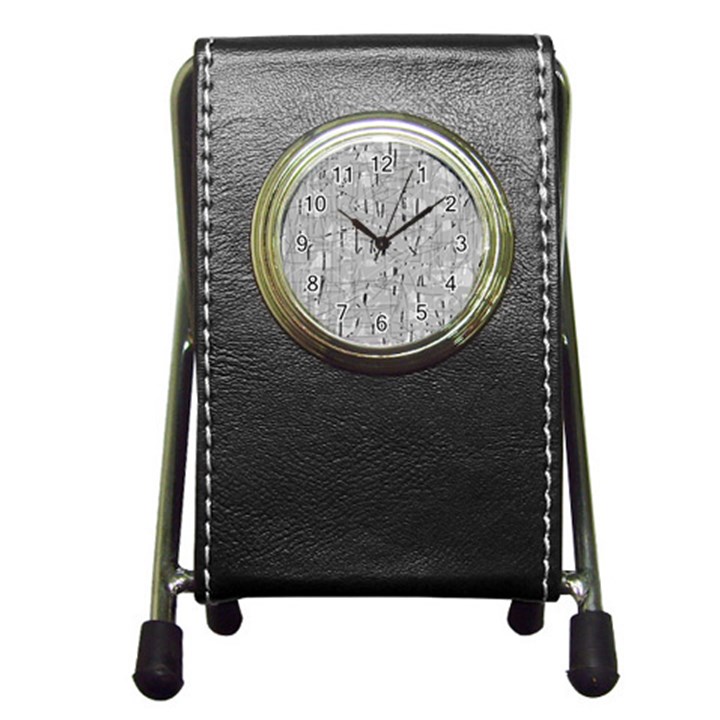 Gray pattern Pen Holder Desk Clocks