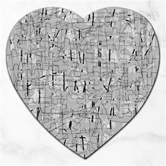 Gray Pattern Jigsaw Puzzle (heart)