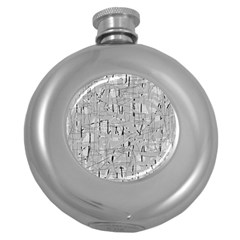 Gray Pattern Round Hip Flask (5 Oz)