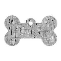 Gray Pattern Dog Tag Bone (one Side) by Valentinaart