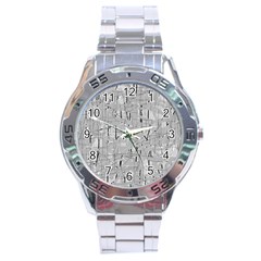 Gray Pattern Stainless Steel Analogue Watch