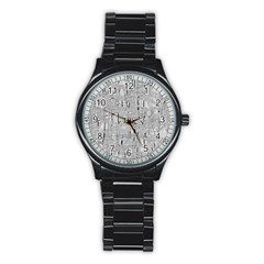 Gray Pattern Stainless Steel Round Watch