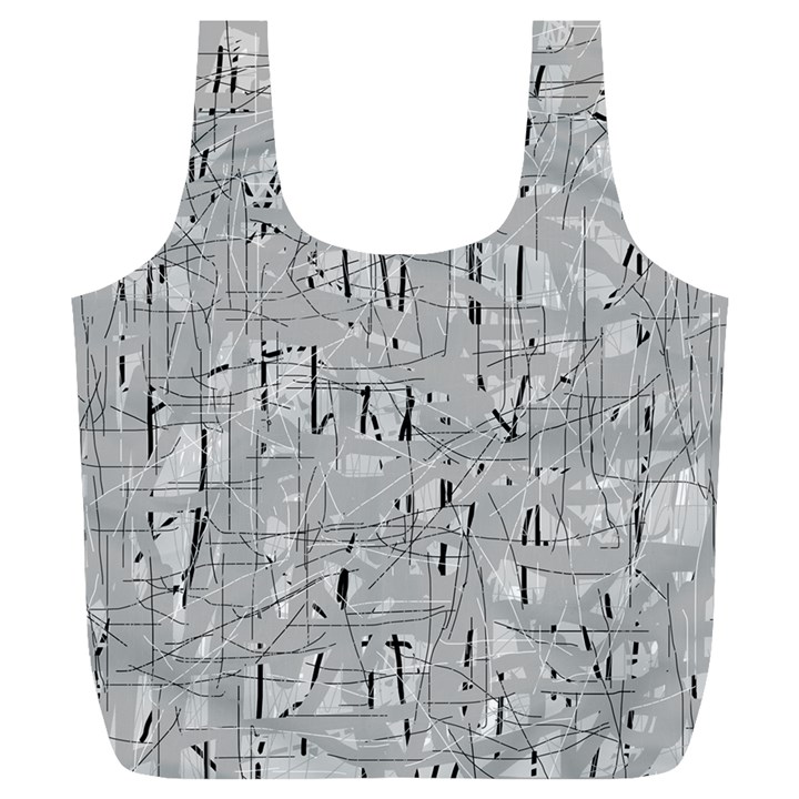 Gray pattern Full Print Recycle Bags (L) 