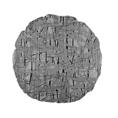 Gray Pattern Standard 15  Premium Flano Round Cushions