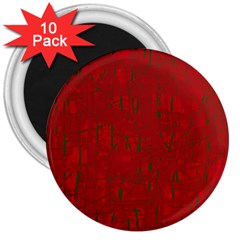 Red Pattern 3  Magnets (10 Pack) 