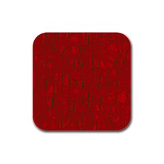 Red Pattern Rubber Square Coaster (4 Pack)  by Valentinaart