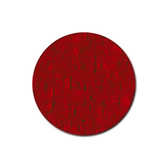 Red Pattern Rubber Round Coaster (4 Pack) 