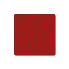 Red Pattern Square Magnet