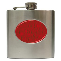 Red Pattern Hip Flask (6 Oz)