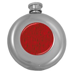 Red Pattern Round Hip Flask (5 Oz)