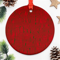 Red Pattern Round Ornament (two Sides)  by Valentinaart