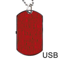 Red Pattern Dog Tag Usb Flash (one Side)