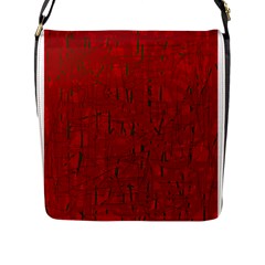 Red Pattern Flap Messenger Bag (l)  by Valentinaart