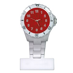 Red Pattern Plastic Nurses Watch