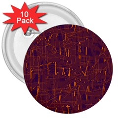 Purple Pattern 3  Buttons (10 Pack) 