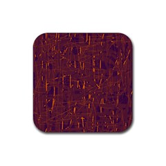 Purple Pattern Rubber Coaster (square)  by Valentinaart