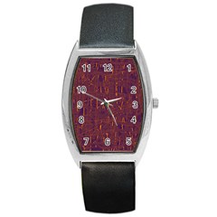 Purple Pattern Barrel Style Metal Watch