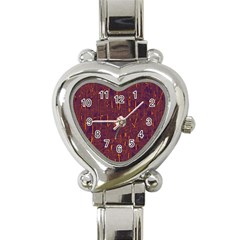 Purple Pattern Heart Italian Charm Watch