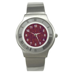 Purple Pattern Stainless Steel Watch