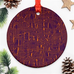 Purple Pattern Round Ornament (two Sides)  by Valentinaart