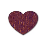 Purple pattern Heart Coaster (4 pack)  Front