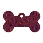 Purple pattern Dog Tag Bone (One Side) Front