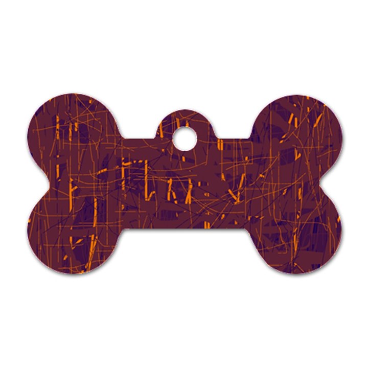 Purple pattern Dog Tag Bone (One Side)