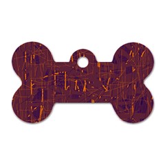 Purple Pattern Dog Tag Bone (two Sides) by Valentinaart