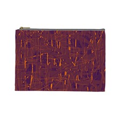 Purple Pattern Cosmetic Bag (large) 