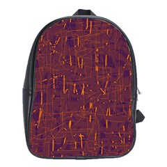 Purple Pattern School Bags (xl)  by Valentinaart