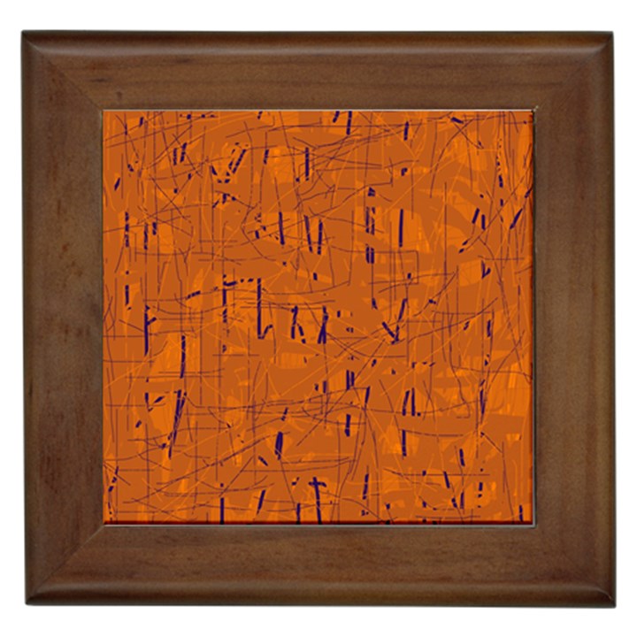 Orange pattern Framed Tiles