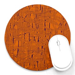 Orange Pattern Round Mousepads