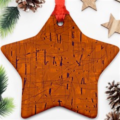 Orange Pattern Ornament (star)  by Valentinaart