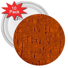 Orange Pattern 3  Buttons (10 Pack)  by Valentinaart