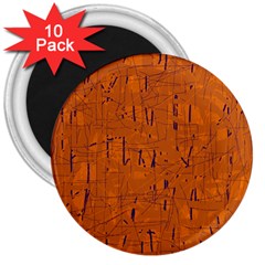 Orange Pattern 3  Magnets (10 Pack) 