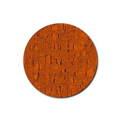 Orange Pattern Rubber Coaster (round) 