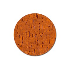 Orange Pattern Magnet 3  (round)