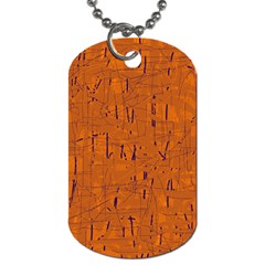 Orange Pattern Dog Tag (one Side)