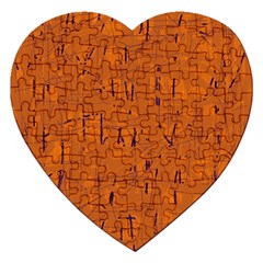 Orange Pattern Jigsaw Puzzle (heart)