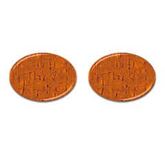 Orange Pattern Cufflinks (oval)