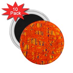 Orange Pattern 2 25  Magnets (10 Pack) 