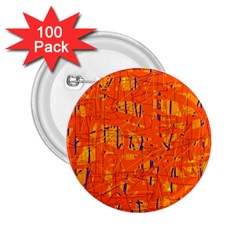 Orange Pattern 2 25  Buttons (100 Pack) 