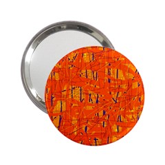 Orange Pattern 2 25  Handbag Mirrors by Valentinaart