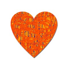 Orange Pattern Heart Magnet