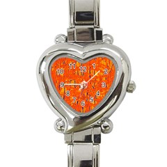 Orange Pattern Heart Italian Charm Watch by Valentinaart